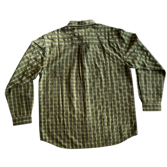 The NORTH FACE Men's Green Plaid Button-Up Long Sleeve Shirt, Size Large EUC - Picture 2 of 7